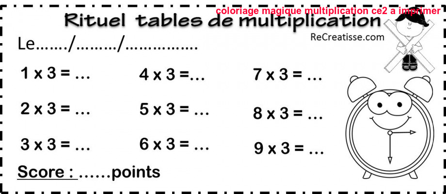 Coloriage Magique Multiplication Ce2 A Imprimer